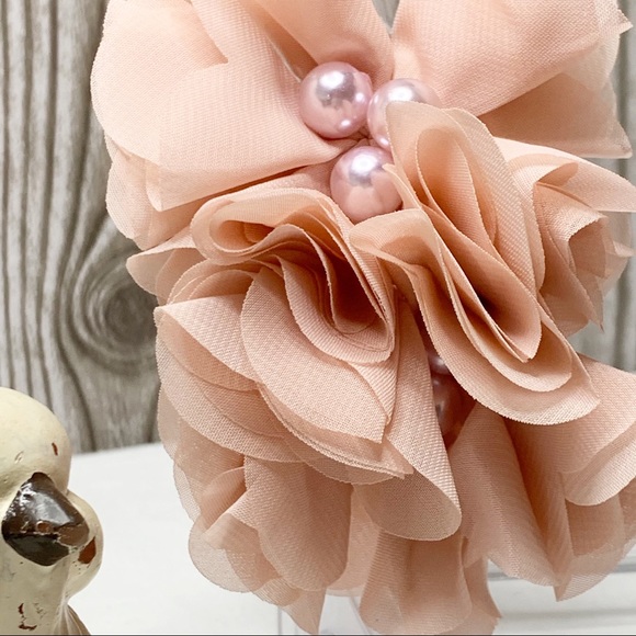 Adorable Floral & Faux Pearl Headband in Blush - Picture 12 of 12